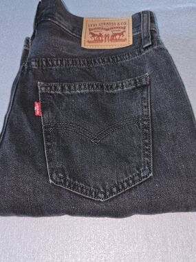 Levi's Women's Black Wash Low Pro Straight Jeans with Red Tab Baggy Inseam 30